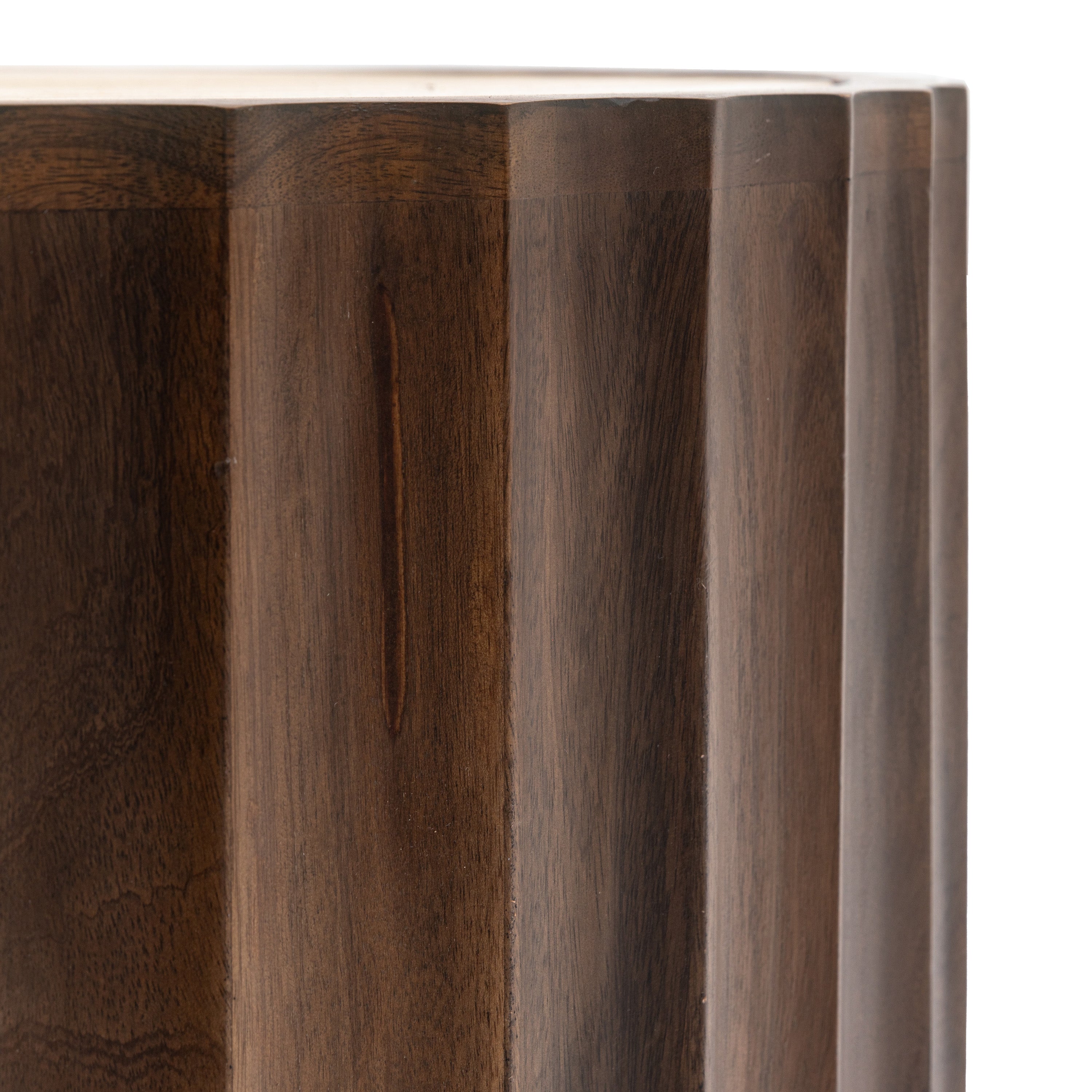 Milena Brown Mango Wood & Travertine Round Coffee Table